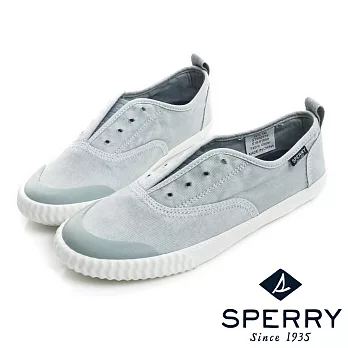 SPERRY 輕量水洗帆布休閒鞋(女)-灰藍US8.5灰藍