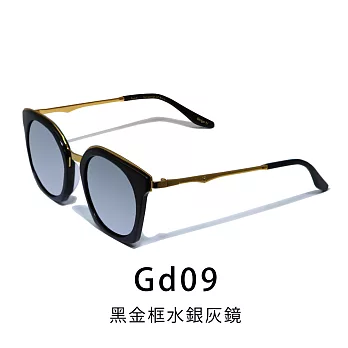 【Front 太陽眼鏡】Crazy-Gd09黑金框水銀灰鏡#時尚歐美大框太陽眼鏡/墨鏡Gd09黑金框水銀灰