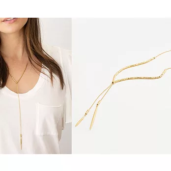 GORJANA 美國品牌 Laguna 金色寶石切面 立體金塊長項鍊 可調式多層次穿搭