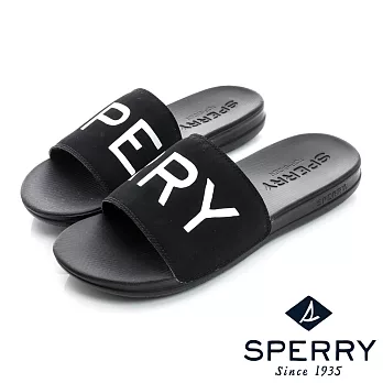 SPERRY 輕量化超彈力舒適字母拖鞋(男)-黑US11黑色