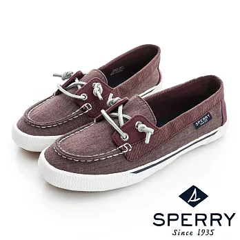 SPERRY 美式休閒帆布拼接休閒鞋(女)-紫US6紫色