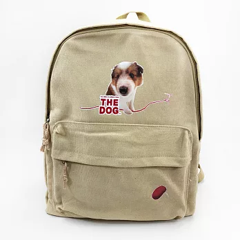 【The Dog】AJ05(卡其)-新款拉鍊後背包
