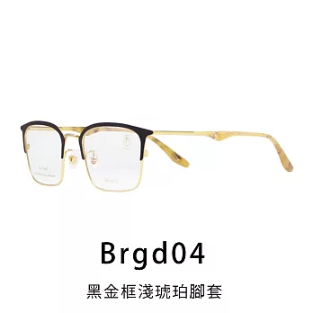 【Front 光學眼鏡】GM3105-Brgd04黑金框淺琥珀腳套#時尚造型眉框光學眼鏡