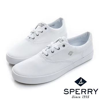 SPERRY 潮流個性4眼釦輕薄帆布鞋(女/中性款)-潔淨白US6白色
