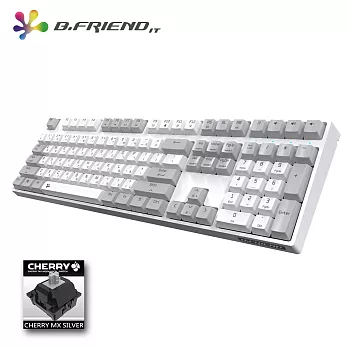 B.Friend MK7R Cherry銀軸 PBT 單色白光機械式鍵盤-白色