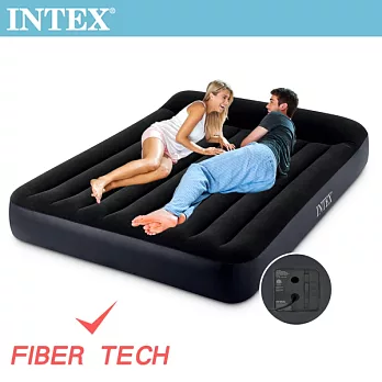 【INTEX】舒適雙人加大(FIBER TECH)內建電動幫浦充氣床-寬152cm(64149)