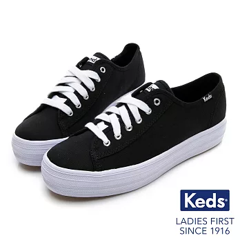 【Keds】TRIPLE KICK 厚底綁帶休閒鞋US6黑色