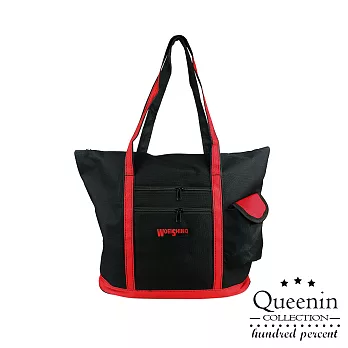 DF Queenin流行 - 外出便攜大容量休閒肩背包旅行袋-共2色紅