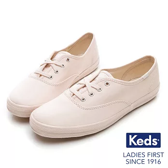 【Keds】CHAMPION 霧面經典綁帶休閒鞋US7淺粉