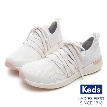 【Keds】Studio 完美包覆綁帶輕量休閒鞋US6白色