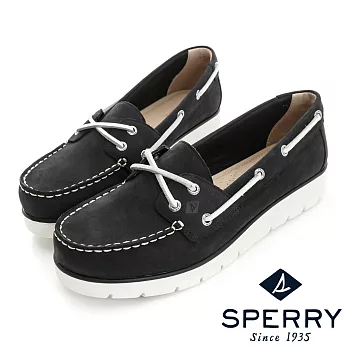 SPERRY 超輕量腳步輕盈牛皮帆船鞋(內斂黑)US5黑色