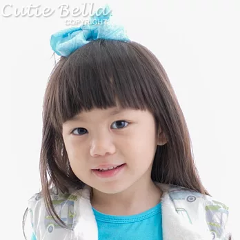 Cutie Bella 手工雙層蕾絲蝴蝶結髮夾 羅紋蕾絲緞帶 全包布 單個 Lace Bow-Sky淺藍