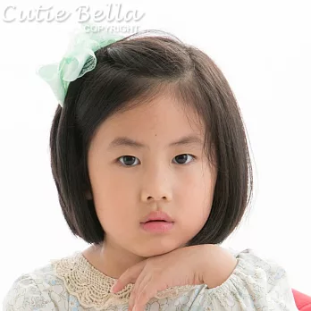 Cutie Bella 手工雙層蕾絲蝴蝶結髮夾 羅紋蕾絲緞帶 全包布 單個 Lace Bow-Mint薄荷綠
