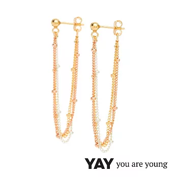 Yay You Are Young Stella 簡約三色金耳環前後扣三層鍊設計 全館最熱 痞客邦