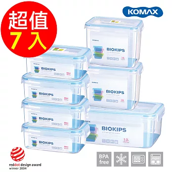 【韓國KOMAX】BIOKIPS PP保鮮盒7件組  (900mlX4入、3600mlX2、5200mlX1)