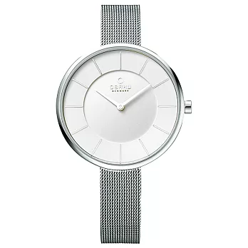 OBAKU 純粹時刻鋼質腕錶-銀-V185LXCIMC