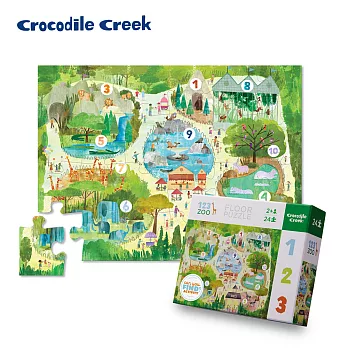 【美國Crocodile Creek】幼兒認知互動學習拼圖24片(多款可選)數字動物園