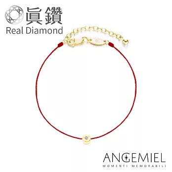 Angemiel安婕米 真鑽幸運紅繩手鍊-晶瑩miniS金色-14~18cm