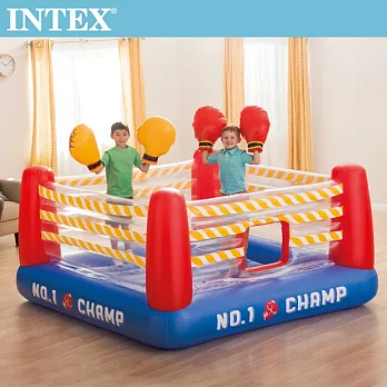 【INTEX】NO1 大型充氣拳擊場/跳跳床-附4個手套(48250)+送110V幫浦(66639)