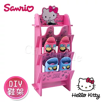 【Hello Kitty】Pinkholic凱蒂貓 DIY多層收納架 拖鞋架 鞋架 鞋插架(正版授權台灣製)