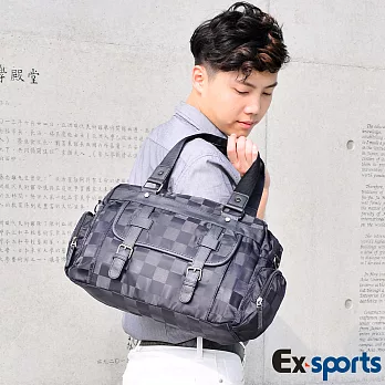 Ex-Sports亞克仕 側背包旅行袋-格調行黑炫格