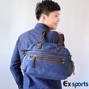 Ex-Sports亞克仕 側背包旅行袋-尚型男藍色