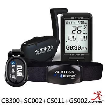 ALATECH 全配訓練優惠套組 (CB300車錶+SC002踏頻器+CS011心跳帶+GS002計步器)