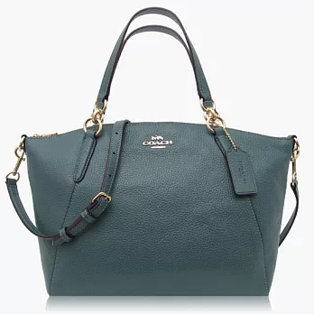 COACH 卵石皮革 / Kelsey 中款 / 手提兩用包_綠松色