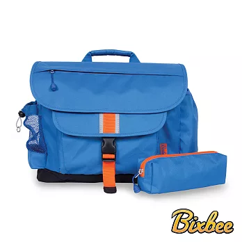 美國Bixbee - 經典系列深海藍中童輕量舒壓背書包筆袋超值組中-深海藍