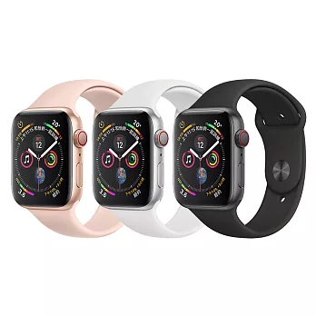 Apple Watch Series 4 44mm (GPS+行動網路)鋁金屬錶殼搭配運動型錶帶太空灰+黑