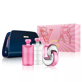 BVLGARI 寶格麗 粉晶女性淡香水 聖誕限定禮盒(香水65ml+沐浴膠75+身體乳75ml+化妝包)-公司貨