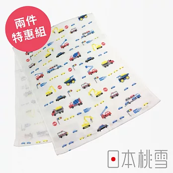 【日本桃雪】可愛紗布毛巾(小男孩最愛)超值兩件組 (工程車) | 鈴木太太公司貨