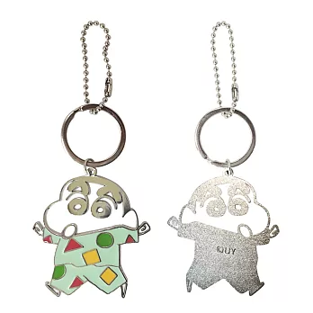 【Crayon Shin-chan 蠟筆小新】彩繪玻璃金屬風 掛飾 吊飾 鑰匙圈・正版授權卡答國際睡衣蠟筆小新