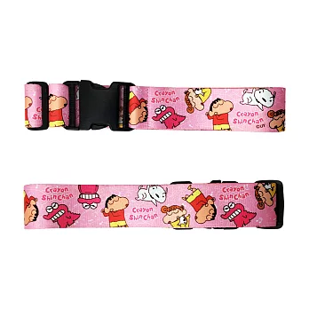 【Crayon Shin-chan 蠟筆小新】行李束帶 行李帶 行李安全帶・正版授權卡答國際粉色