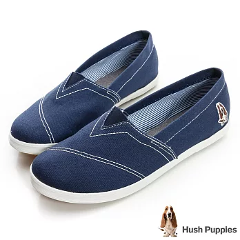 Hush Puppies 基本款咖啡紗懶人鞋US5.5藍色