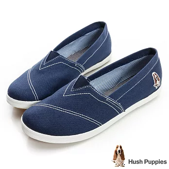 Hush Puppies 基本款咖啡紗懶人鞋US7.5藍色