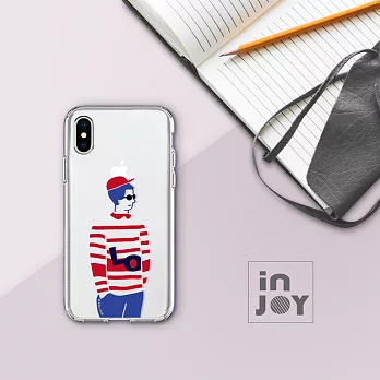 INJOYmall for iPhone XS 簡約文青情侶男生款透明防摔手機殼 保護殼