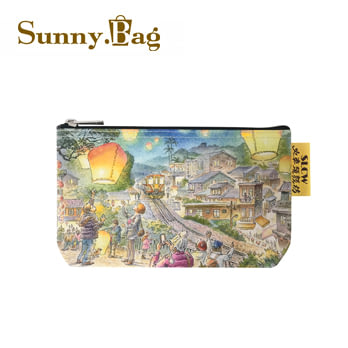 Sunny Bag - 火車頭顏坊-多功能棉布文具袋/化妝包-平溪老街放天燈