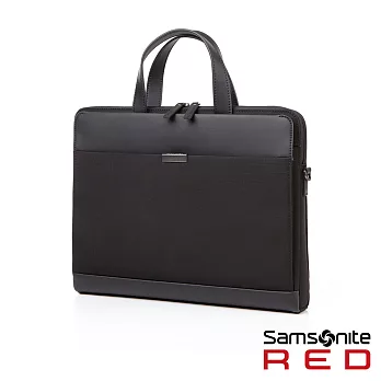 Samsonite RED TILLOU 時尚皮革拼接輕薄型筆電公事包13＂(黑)