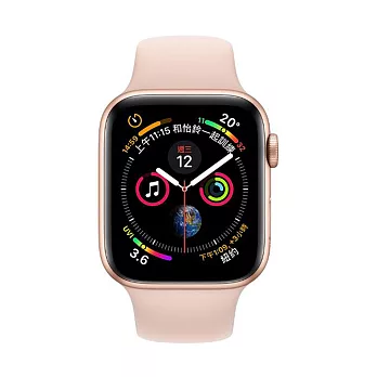 Apple Watch Series4 44mm GPS+Cellular版 金色鋁金屬錶殼搭配粉沙色運動型錶帶(MTVW2TA/A)