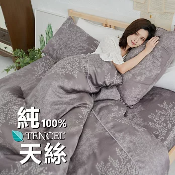 BUHO《森沐影畔》100%TENCEL純天絲單人床包+雙人舖棉兩用被床包組