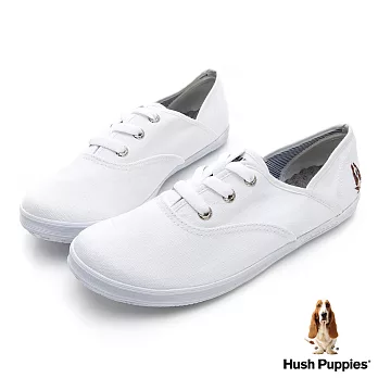 Hush Puppies 熱銷基本款★咖啡紗帆布鞋-白色US6白色