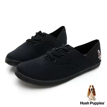 Hush Puppies 熱銷基本款★咖啡紗帆布鞋US5黑色