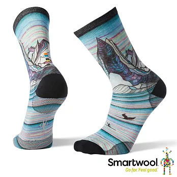 Smartwool 男 Print系列中長襪-Surf Lineup L鋼鐵深藍