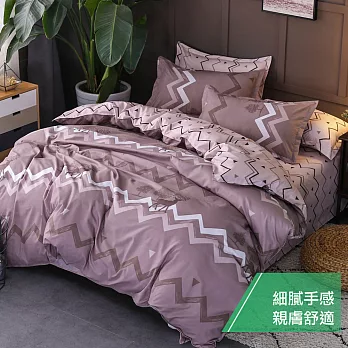 【eyah 宜雅】台灣製時尚品味100%超細雲絲絨單人床包枕套2件組-古月戀情