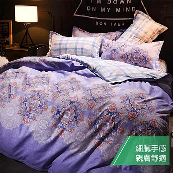【eyah 宜雅】台灣製時尚品味100%超細雲絲絨單人床包枕套2件組-伊蓮蘿絲