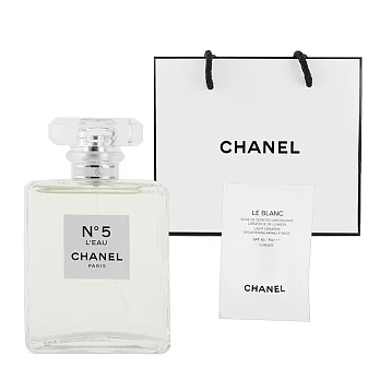 CHANEL香奈兒 N&deg;5 L EAU 清新晨露 淡香水100ml 贈提袋及美妝小物
