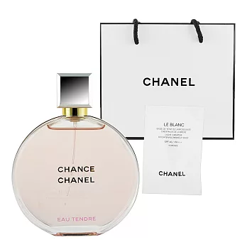 CHANEL香奈兒 CHANCE粉紅甜蜜香水50ml 贈提袋及美妝小物