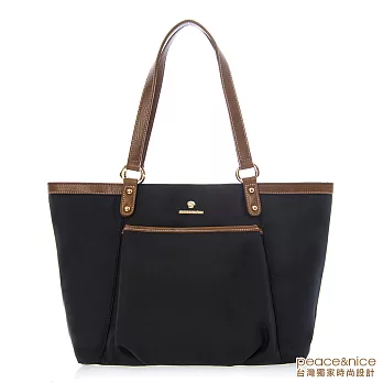 【PEACE&NICE】真皮麗芙OL立體口袋托特包(6色)純淨黑