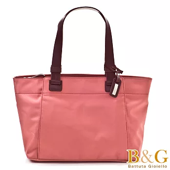 【B&G】極簡風口袋多隔層托特包(蜜桃粉)